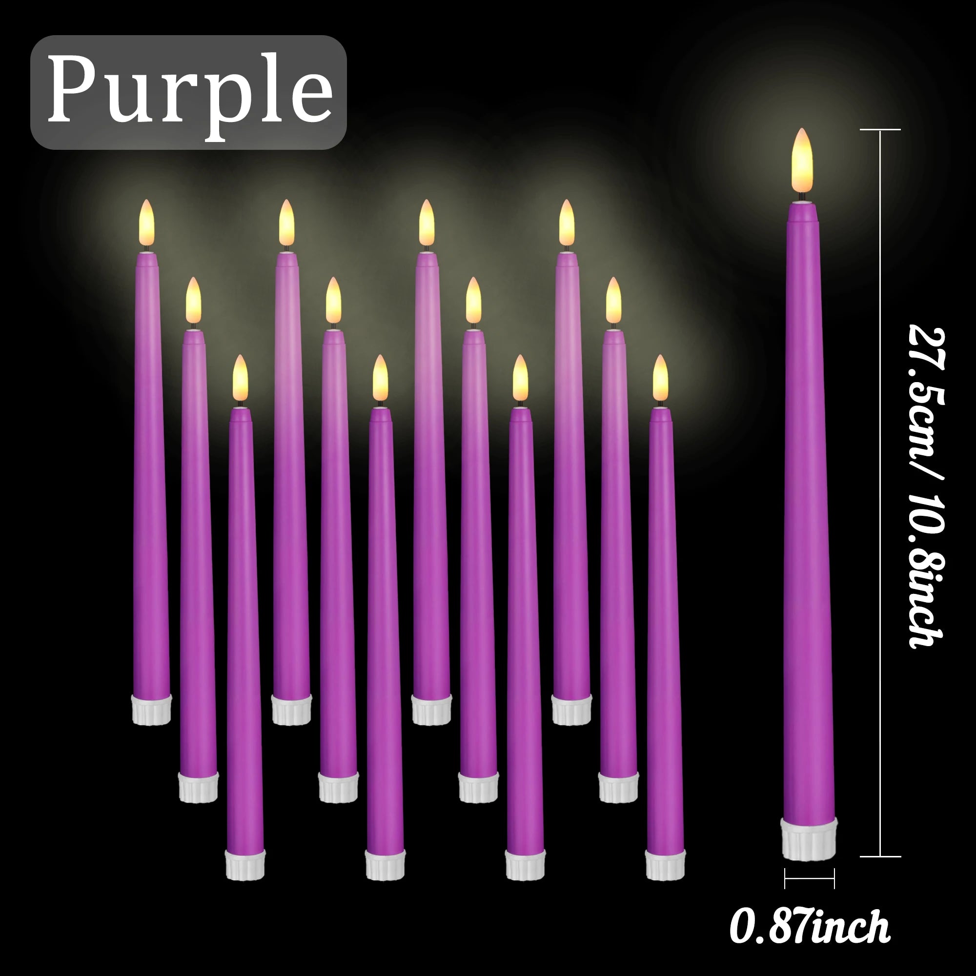 12-108Pcs Flameless Taper Candles Wedding LED Taper Candles Flickering Fake Candles Electric Faux Candle Church Home Table Decor