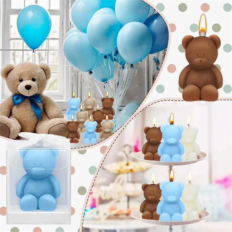 10PCS Cute Mini Bear Aromatherapy Candle Cup Creative Home Decoration Birthday Gift Candle Companion Gift