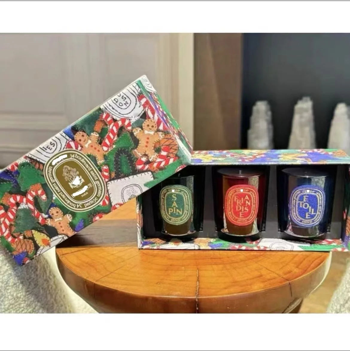 Diptyqueing Christmas Tree Romantic Candles Scented Fragrance Carousel Scented Candle Lid Perfume Aroma Home Decor Luxury Gift