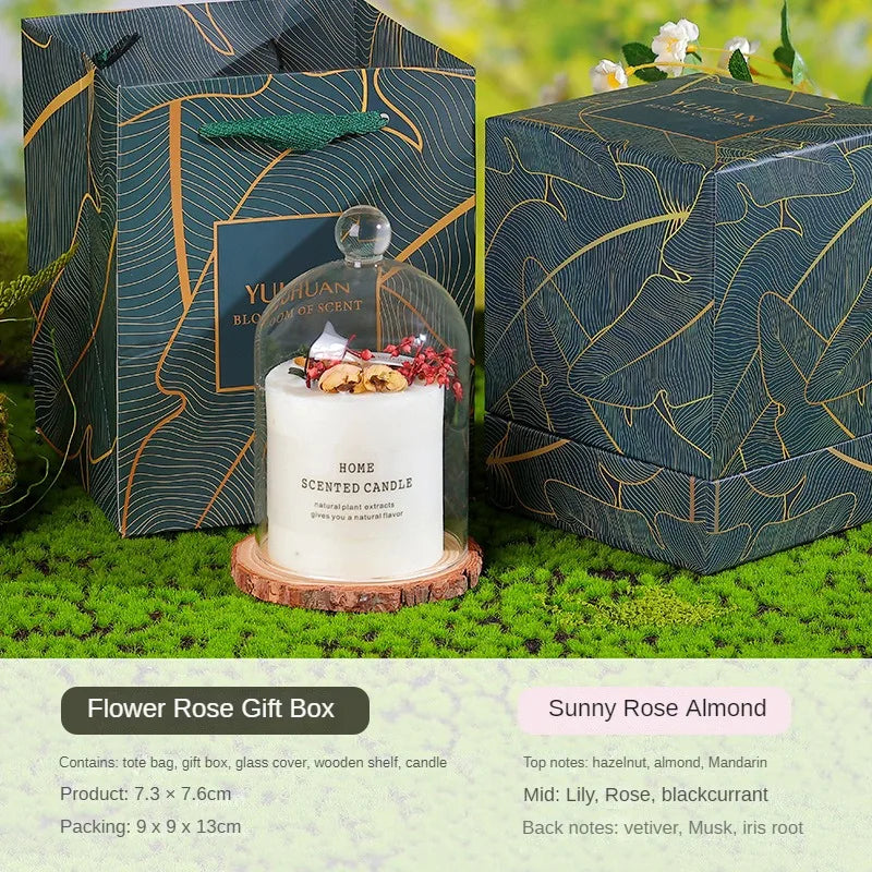 Floral Art Aromatherapy Candle Companion Gift True Flower Aromatherapy Bedroom Ornament Eternal Life Flower Candle Birthday Gift