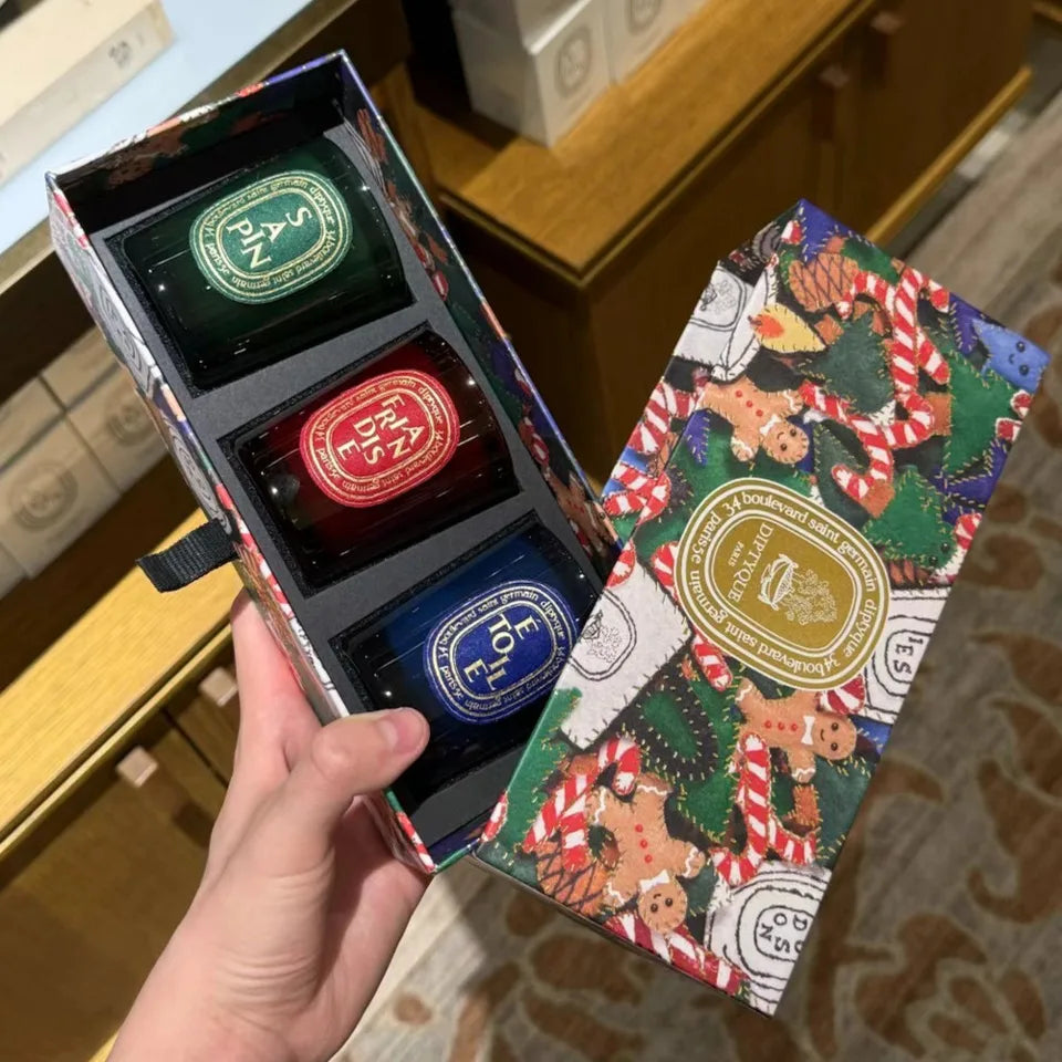 Diptyqueing Christmas Tree Romantic Candles Scented Fragrance Carousel Scented Candle Lid Perfume Aroma Home Decor Luxury Gift