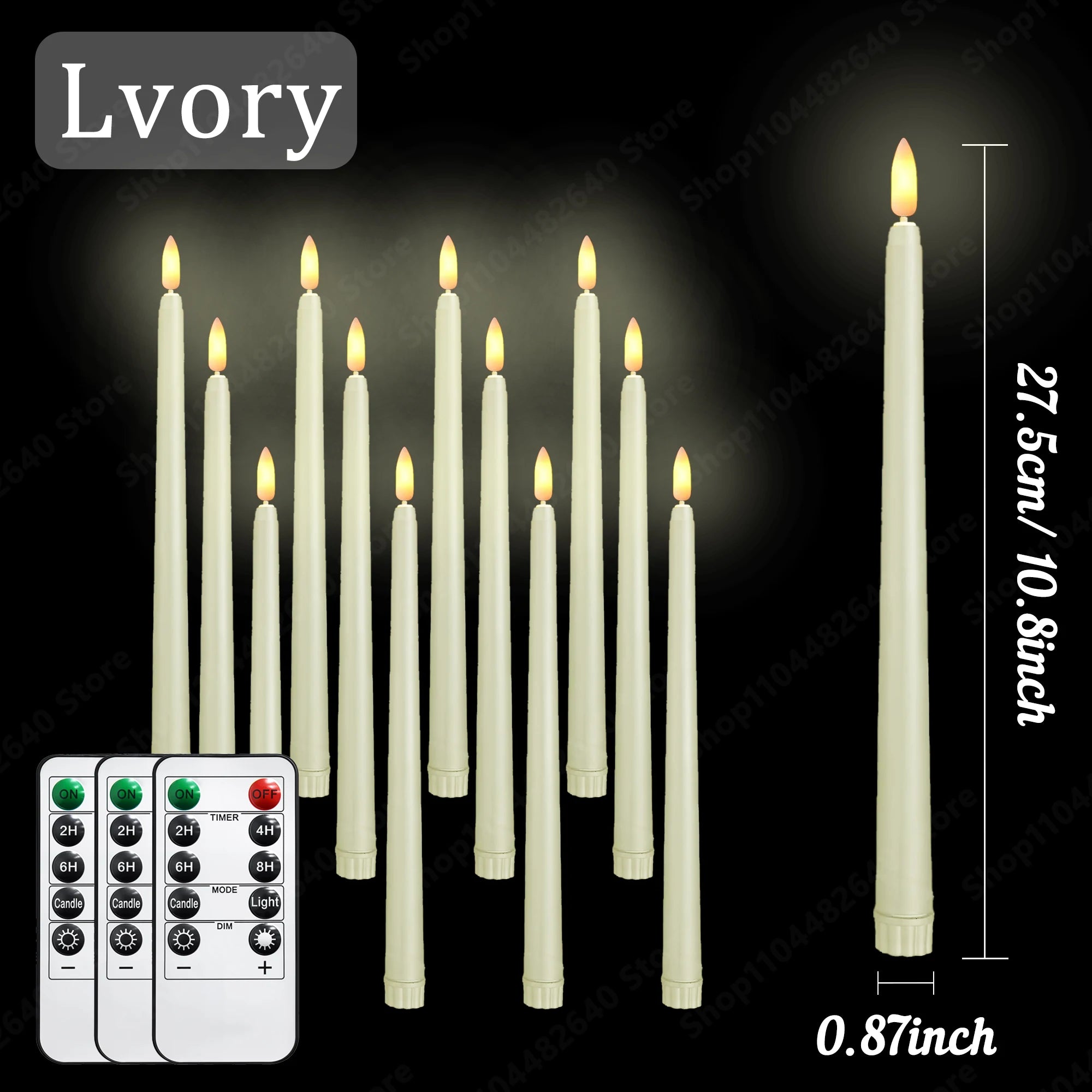 12-72Pcs Flameless Taper Candles with Remote Wedding LED Candles Flickering Fake Candles Faux Electric Candles Table Home Decor