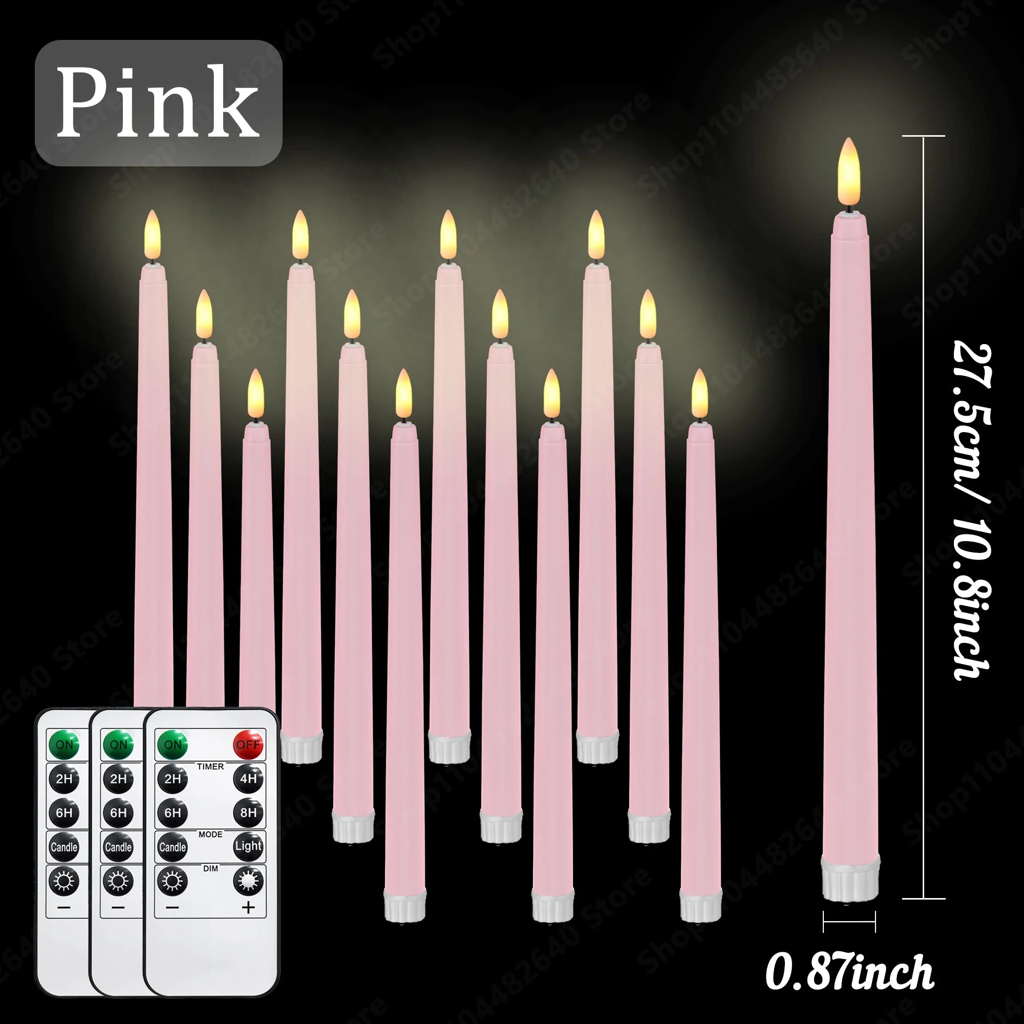 12-72Pcs Flameless Taper Candles with Remote Wedding LED Candles Flickering Fake Candles Faux Electric Candles Table Home Decor