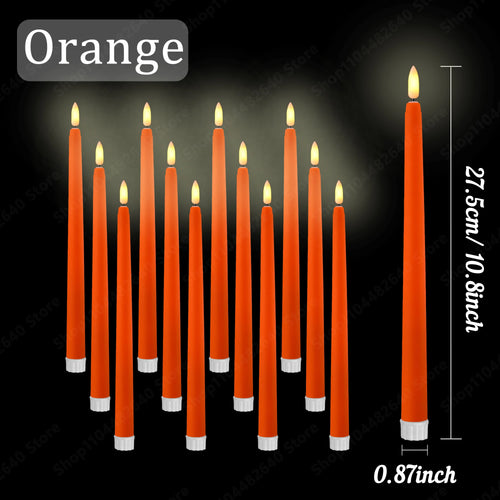 12-108Pcs Flameless Taper Candles Wedding LED Taper Candles Flickering Fake Candles Electric Faux Candle Church Home Table Decor