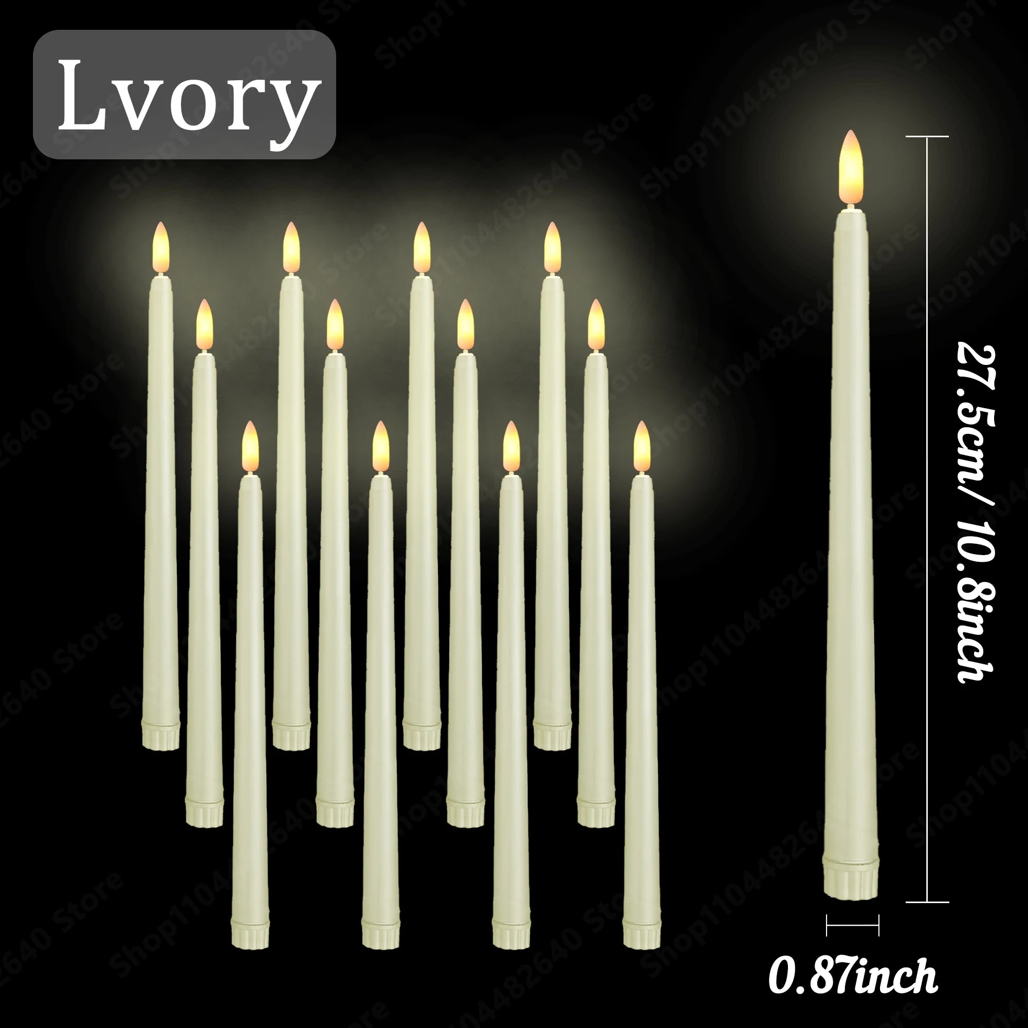 12-108Pcs Flameless Taper Candles Wedding LED Taper Candles Flickering Fake Candles Electric Faux Candle Church Home Table Decor