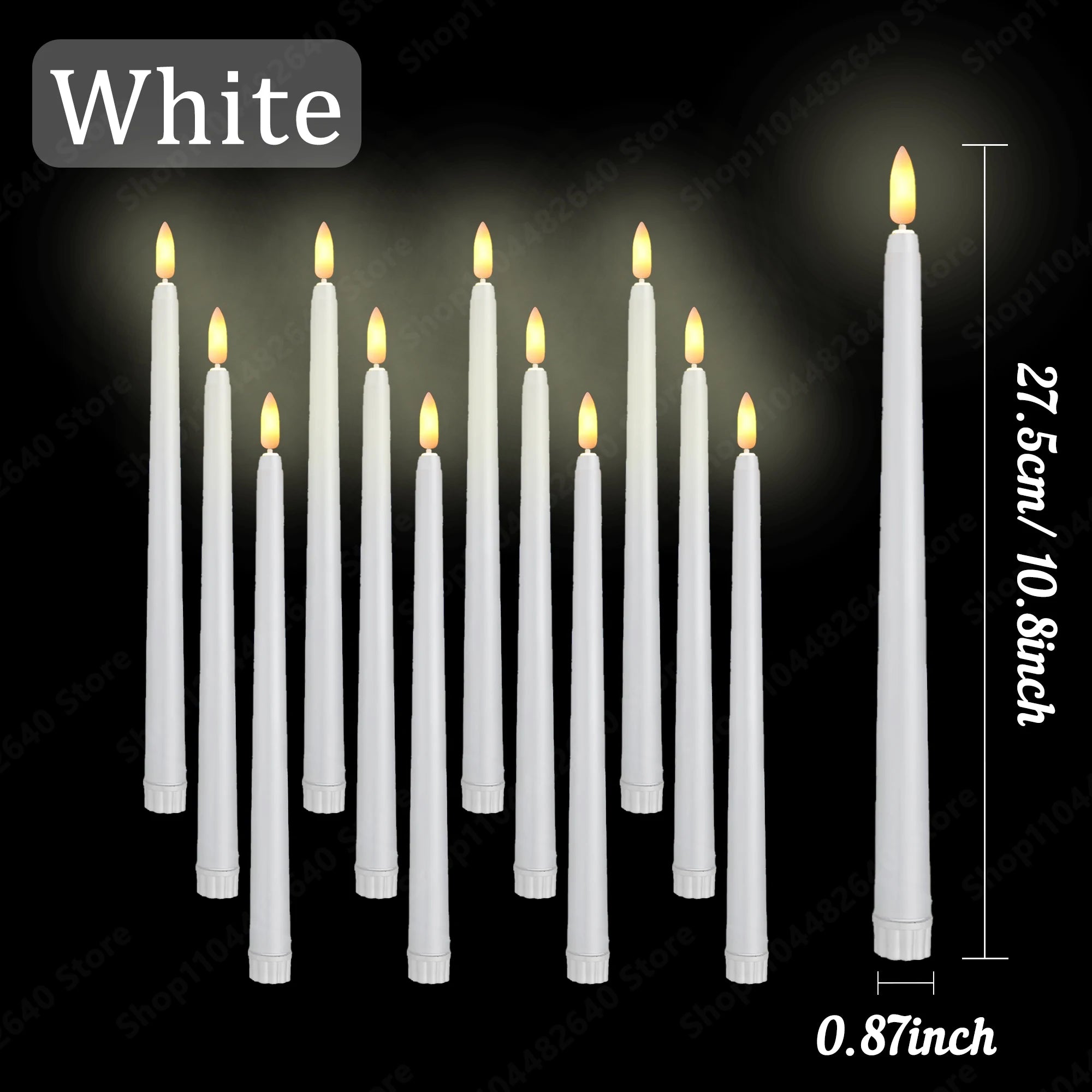 12-108Pcs Flameless Taper Candles Wedding LED Taper Candles Flickering Fake Candles Electric Faux Candle Church Home Table Decor
