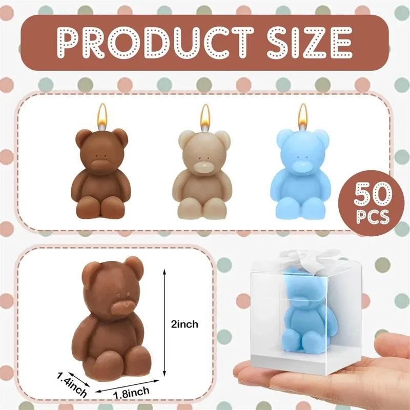 10PCS Cute Mini Bear Aromatherapy Candle Cup Creative Home Decoration Birthday Gift Candle Companion Gift