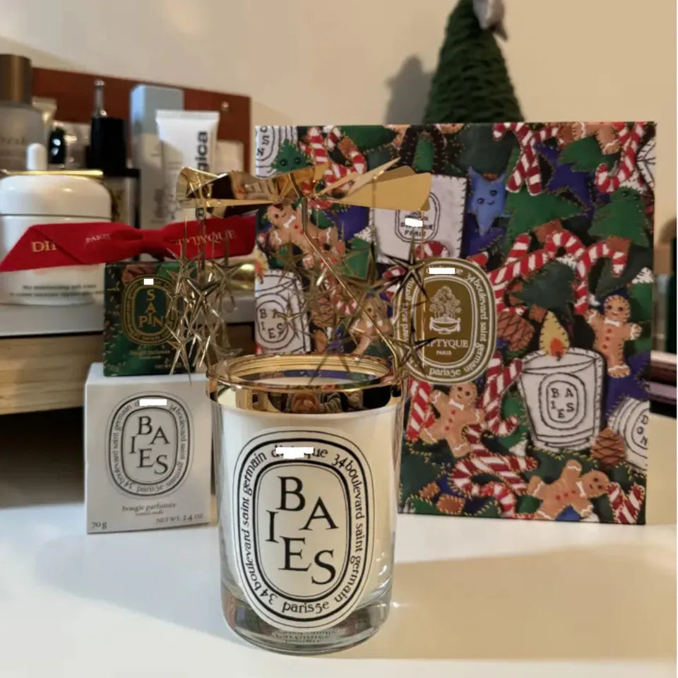 Diptyqueing Christmas Tree Romantic Candles Scented Fragrance Carousel Scented Candle Lid Perfume Aroma Home Decor Luxury Gift