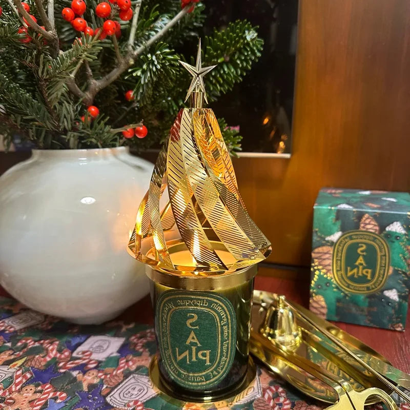 Diptyqueing Christmas Tree Romantic Candles Scented Fragrance Carousel Scented Candle Lid Perfume Aroma Home Decor Luxury Gift