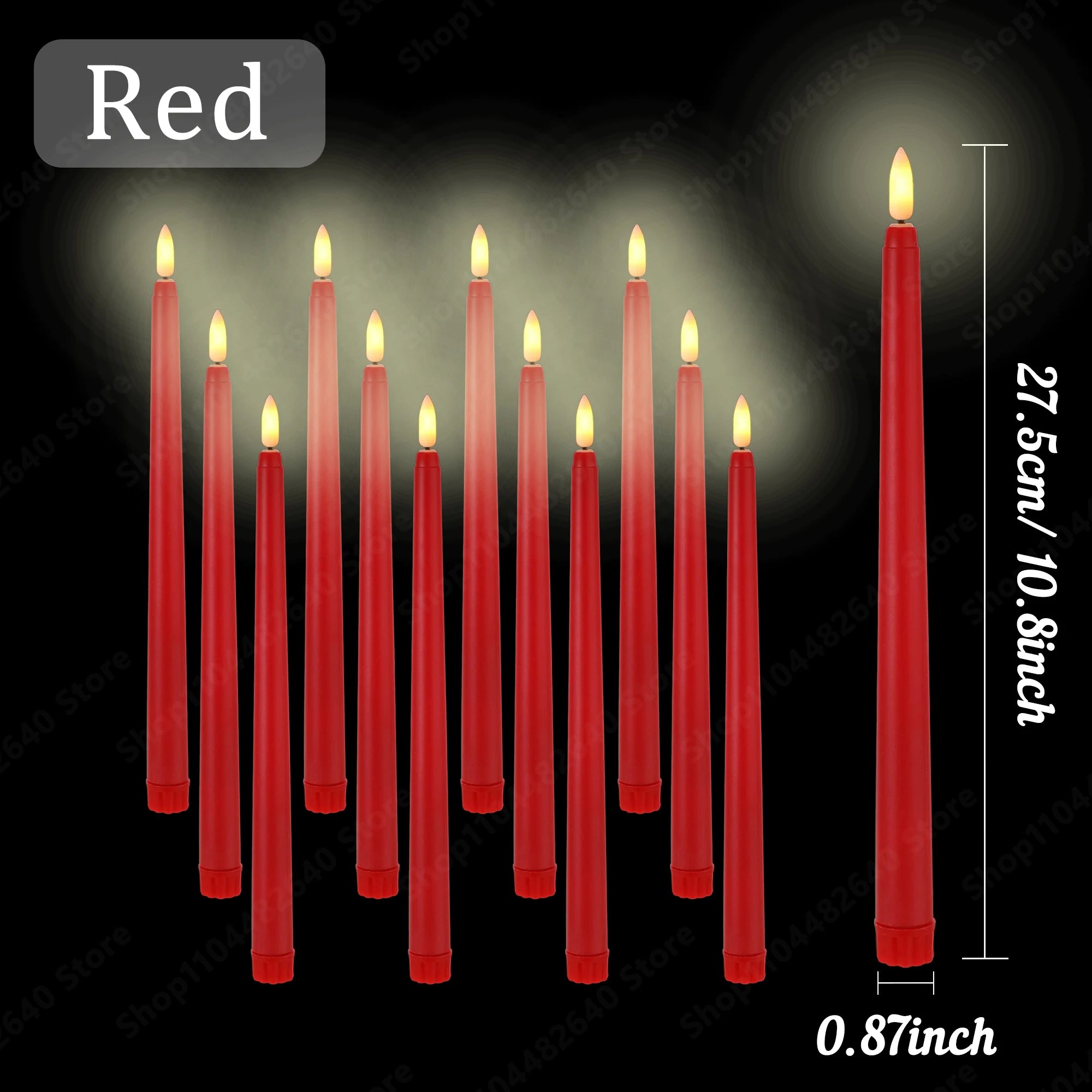 12-108Pcs Flameless Taper Candles Wedding LED Taper Candles Flickering Fake Candles Electric Faux Candle Church Home Table Decor