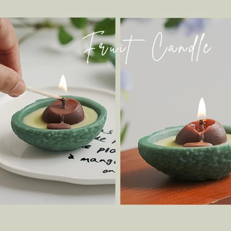 Handmade Avocado Scented Candle Smokeless Soy Wax Home Decoration Ornaments New Year Souvenir Birthday Fragrance Gift