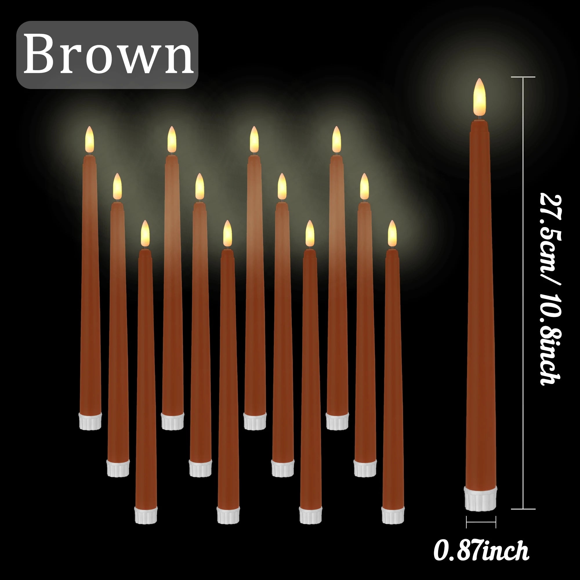12-108Pcs Flameless Taper Candles Wedding LED Taper Candles Flickering Fake Candles Electric Faux Candle Church Home Table Decor