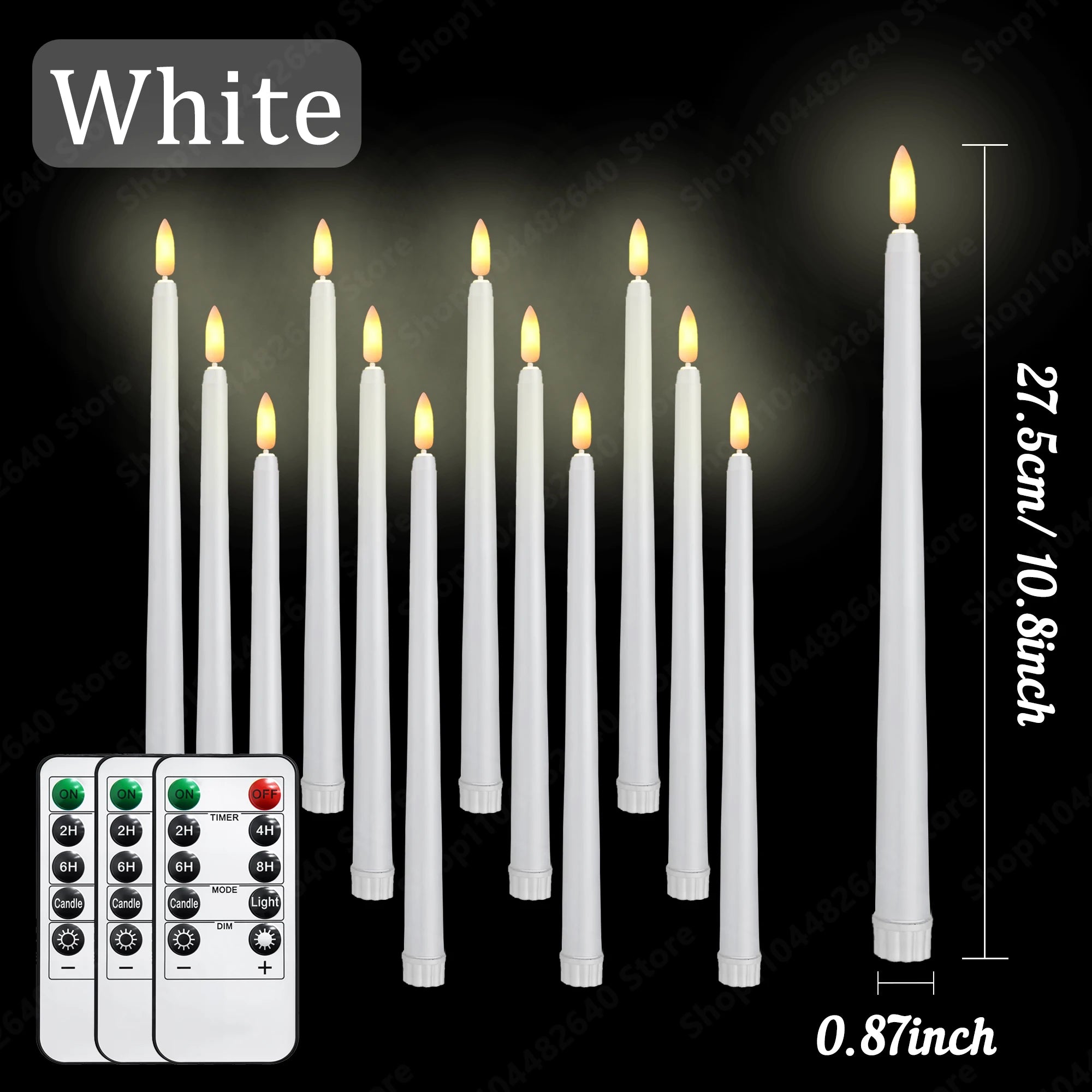 12-72Pcs Flameless Taper Candles with Remote Wedding LED Candles Flickering Fake Candles Faux Electric Candles Table Home Decor