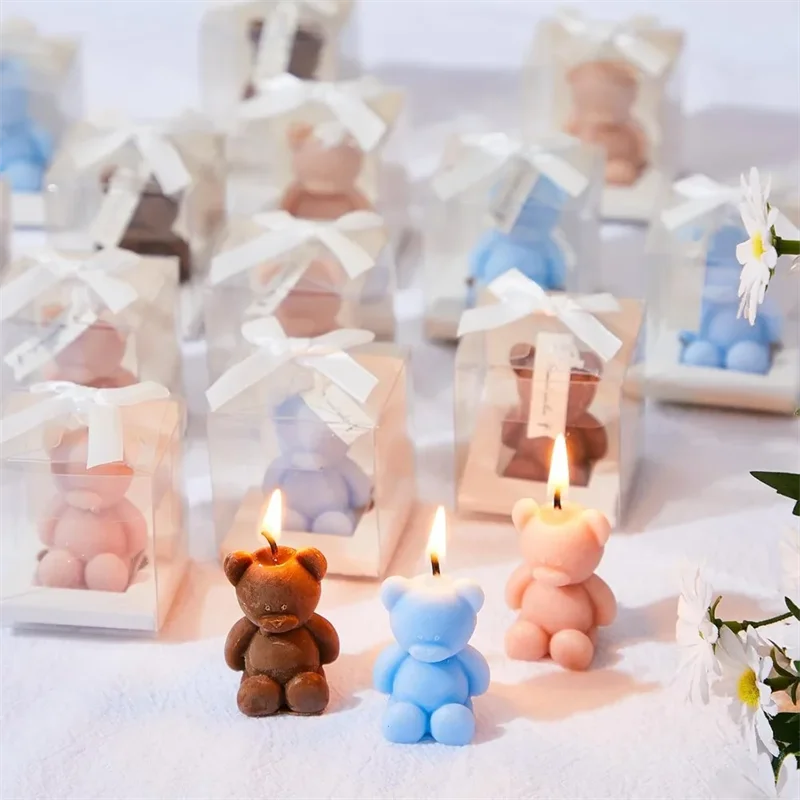 10PCS Cute Mini Bear Aromatherapy Candle Cup Creative Home Decoration Birthday Gift Candle Companion Gift