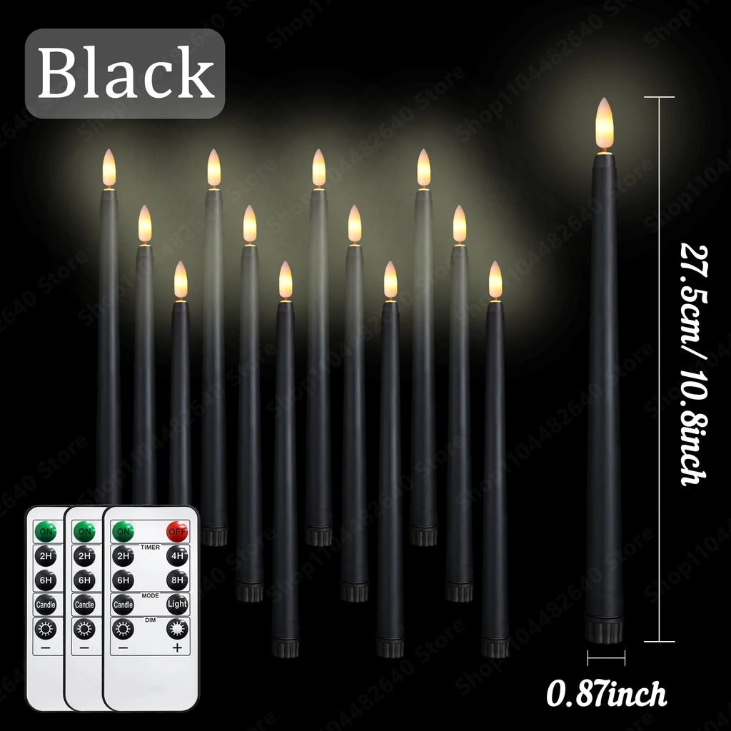12-72Pcs Flameless Taper Candles with Remote Wedding LED Candles Flickering Fake Candles Faux Electric Candles Table Home Decor