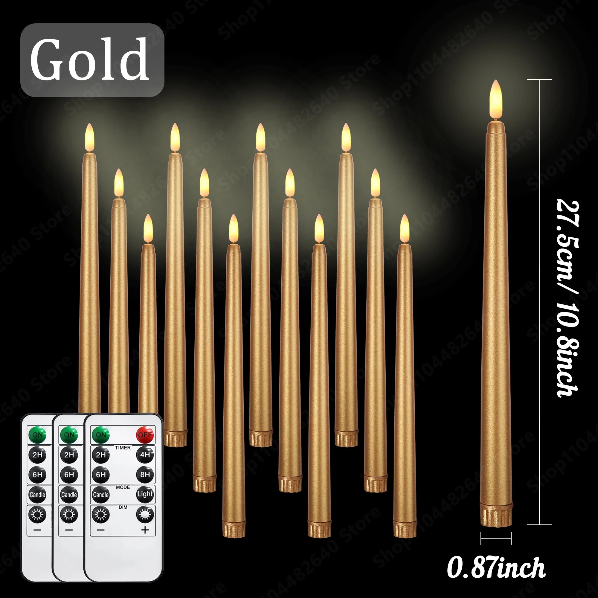 12-72Pcs Flameless Taper Candles with Remote Wedding LED Candles Flickering Fake Candles Faux Electric Candles Table Home Decor