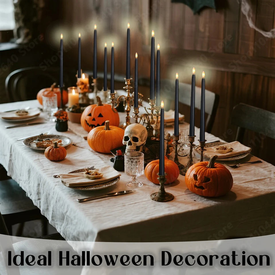 12-108Pcs Flameless Taper Candles Wedding LED Taper Candles Flickering Fake Candles Electric Faux Candle Church Home Table Decor