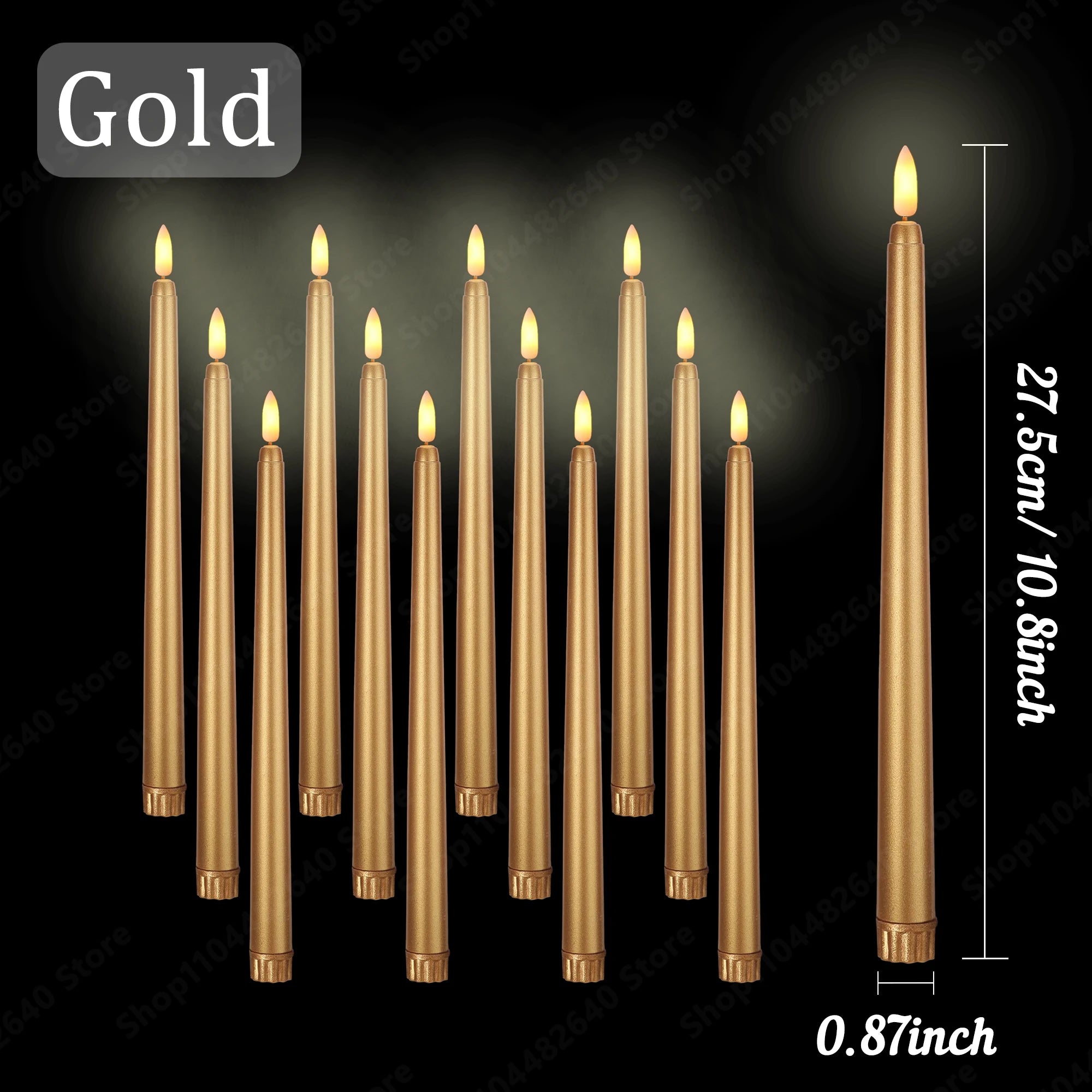12-108Pcs Flameless Taper Candles Wedding LED Taper Candles Flickering Fake Candles Electric Faux Candle Church Home Table Decor